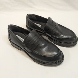 Steve Madden  Leland  women's black chunky loafers , size 9